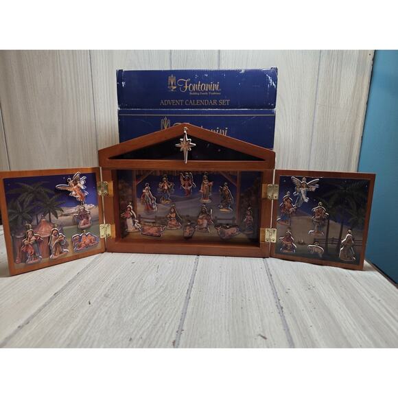 Fontanini Advent Calendar Set Nativity Christmas With Box Holiday Religiousl;, - Picture 1 of 16